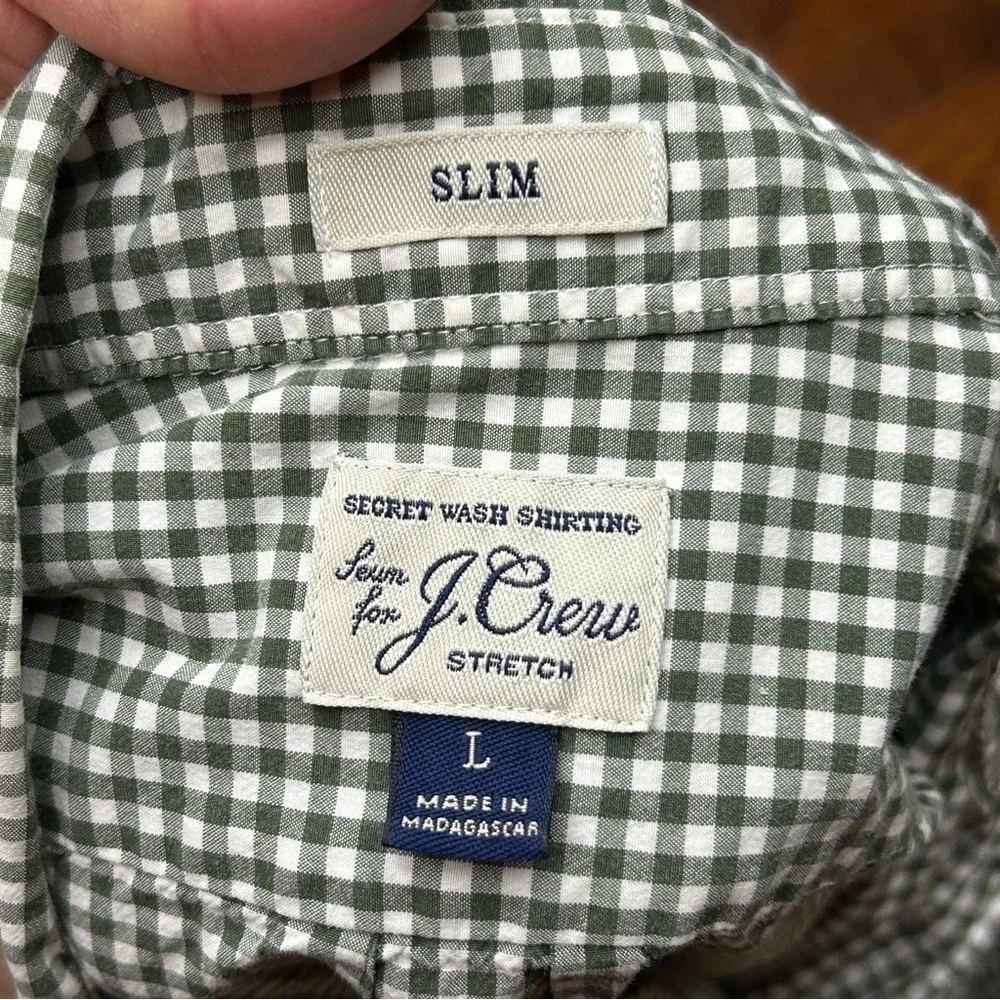 J crew‎ plaid stretch slim fit poplin shirt